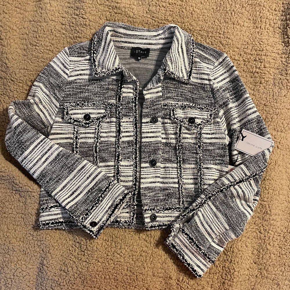 1State cropped tweed jacket